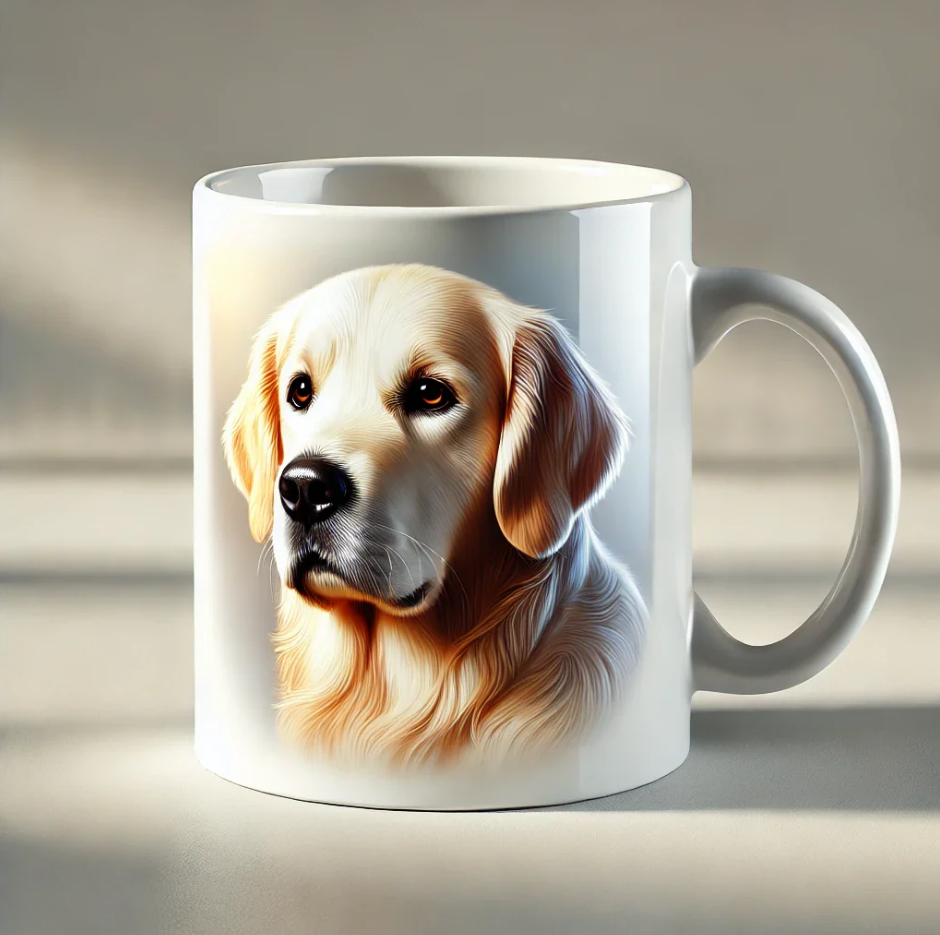 Golden Retriever White Glossy Mug