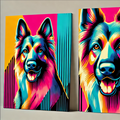 German Shepherd Matte Paper Poster With Pop Art Design