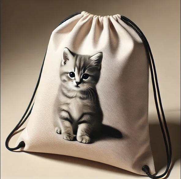 Domestic Short-haired Grey Tabby All-Over Print Drawstring Bag